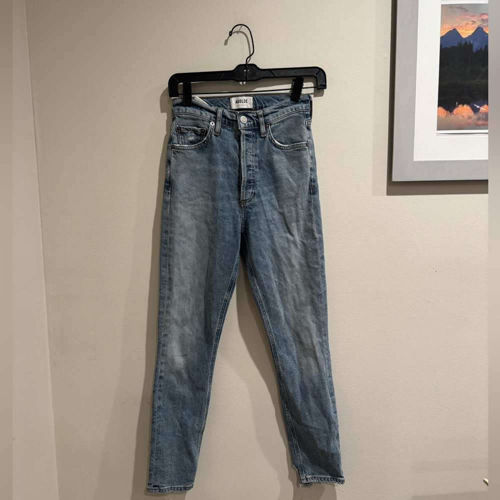 Agolde‎ high waist button fly skinny distress size 23